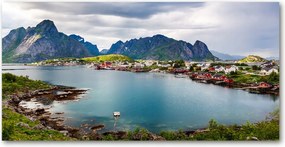 Fotó üvegfestmény Lofota Norvégiában 140x70