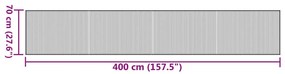 négyszögletű szürke bambusz szőnyeg 70 x 400 cm
