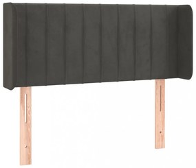 sötétszürke bársony LED-es fejtámla 93 x 16 x 78/88 cm