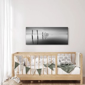 Egy fekete-fehér vízfelszín képe (120x50 cm)