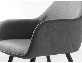 Szürke kárpitozott karfás étkezőfotel Minto – Unique Furniture