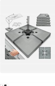 Konzolos Napernyőtartó Állvány 90L/120kg 4 Részes Tillvex Szürke