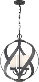 ELSTEAD QNBLACKSMITH3POBK BLACKSMITH Kültéri Függő Lámpa Fekete, Opál IP44