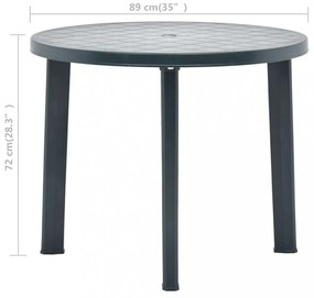 zöld műanyag kerti asztal 89 cm