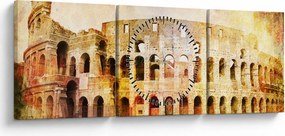 Kép - Digitális festészet, Colosseum, Róma, Olaszország (órával) (90x30 cm)