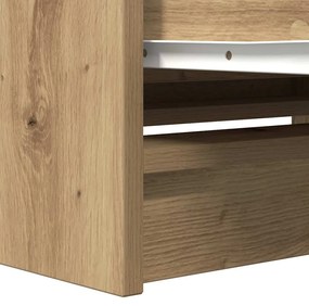 kézműves tölgy színű szerelt fa TV-szekrény 80x35x54 cm