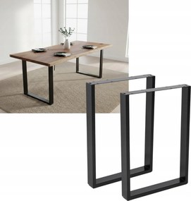 Asztali LĂĄbak ĂrĂłasztalhoz FĂ©m Fekete 50x72 CM Profil 6x2 CM Loft 2DB