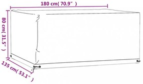 2 db téglalap alakú kerti bútorhuzat 8 fűzőlyukkal 180x135x80cm