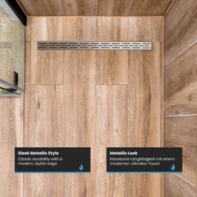 Aquamarin Megszakított zuhanyzó padlólefolyó 140 cm