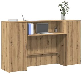 recepciós pult kézműves tölgy 180x50x103,5 cm szerelt fa