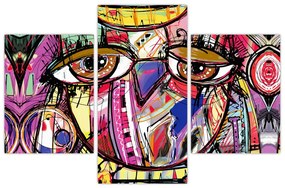 Kép - utca, művészet - bagoly (90x60 cm)