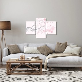 Kép - rózsaszín virágok (90x60 cm)