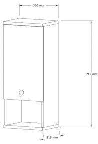 Fürdőszobai szekrény MIS 71x30 cm fehér