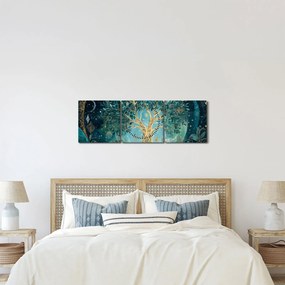 Kép – Életfa az univerzumban (órával) (90x30 cm)