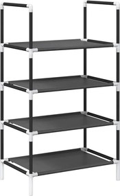 vidaXL fekete nem szőtt szövetből cipőállvány 4 szintes 44x28x77 cm