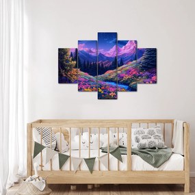 Kép - Lila táj teljes holdfénynél (150x105 cm)