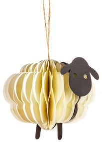Papír kézzel készített karácsonyfadísz 9 cm Sheep Honeycomb – Sass &amp; Belle