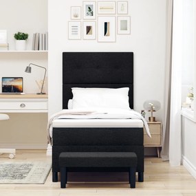 Box Spring Ágy matraccal és padlóval Szürke 100x200 cm Szövet