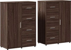 vidaXL 2 db barna tölgy színű szerelt fa tálalószekrény 60x31x84 cm