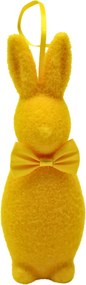 Velúr nyuszi medál sárga 5x5x15,4 cm Húsvéti dekoráció