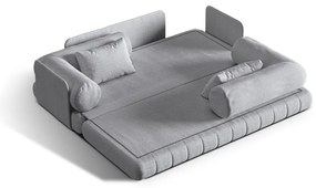 Világosszürke buklé kinyitható kanapé 206 cm Kemi – Cosmopolitan Design