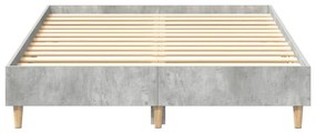 betonszürke szerelt fa ágykeret matrac nélkül 140x190 cm