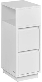 Éjjeliszekrény 2 fiókkal, nyitott rekesszel balra vagy jobbra szerelhető, felhő fehér