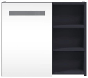 szürke tükrös fürdőszobaszekrény LED-del 60 x 13 x 52 cm