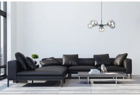 Csillár zsinóron KALIOPE 6xE27/60W/230V fekete/átlátszó