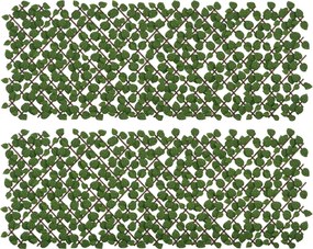 Outsunny 2 db-os Mesterséges Élőfal Szett - Kiterjeszthető - Természetes Növényi Képernyő - Realisztikus Lomb, Beltéri-Kültéri, 2 x 1 m | Aosom