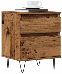 Antik fa színű szerelt fa éjjeliszekrény 40 x 35 x 50 cm