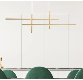 Zuma Line 22008P-BK/GD - LED Csillár zsinóron EDGE LED/42W/230V 3000/4000/6000K