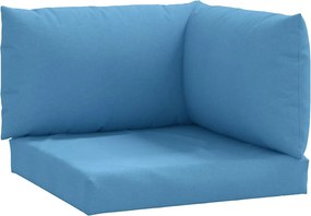 vidaXL 3 db melange kék szövet raklappárna