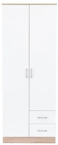 Miami gardróbszekrény 80x205 cm fehér-sonoma tölgy