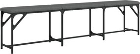 vidaXL sötétszürke acél és szövet étkezőpad 186 x 32 x 45 cm