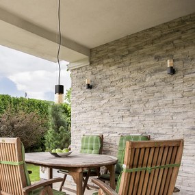RENDL QUINN függőlámpa fekete borostyánsárga üveg 230V LED E27 11W IP54