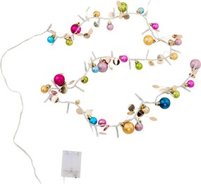 JOLLY LIGHTS LED égősor gömbdíszekkel és USB kábellel, színes