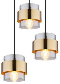 Globo 15560-3H - MILEY 3xE27/60W függeszték fekete/antik réz