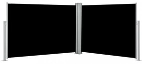 Fekete behúzható oldalsó napellenző 100 x 1000 cm