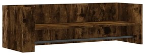 füstölt tölgy színű szerelt fa fali polc 100 x 35 x 30,5 cm