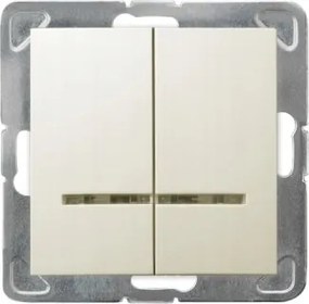 Dupla megvilágított kapcsoló krémszínű Ospel Impresszió LP-2YS/m/27