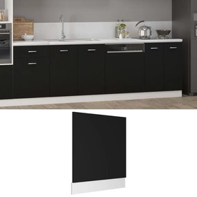 fekete szerelt fa mosogatógép-panel 59,5 x 3 x 67 cm