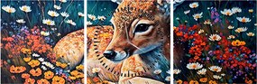 Kép - Festett szarvas (órával) (90x30 cm)