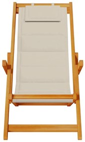 tópszínű akácfa &amp; textilene összecsukható strandszék karfával