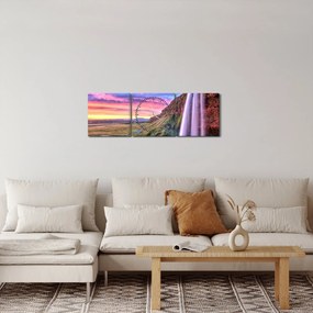 Kép - Seljalandsfoss vízesés (órával) (90x30 cm)