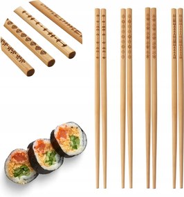 Bambusz sushi pálcikák 8 db (4 pár) Többször felhasználható 24 cm