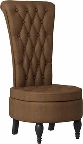 vidaXL Papucs fotel Barna 56,5 x 70 x 110 cm Műsuede Bőr