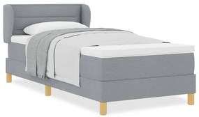 Rugós Ágy Matraccal Krém 90x200 cm Szövet Világosszürke