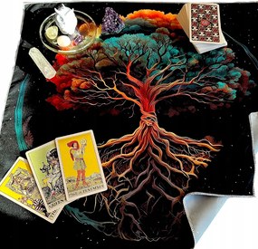 Abrosz Jósláshoz Tarot Szalvéta 48x48 CM Szövet Fa Motívummal