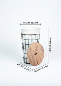 Silva fém szennyestartó, atlanti fenyő-fekete, 35,5 cm
